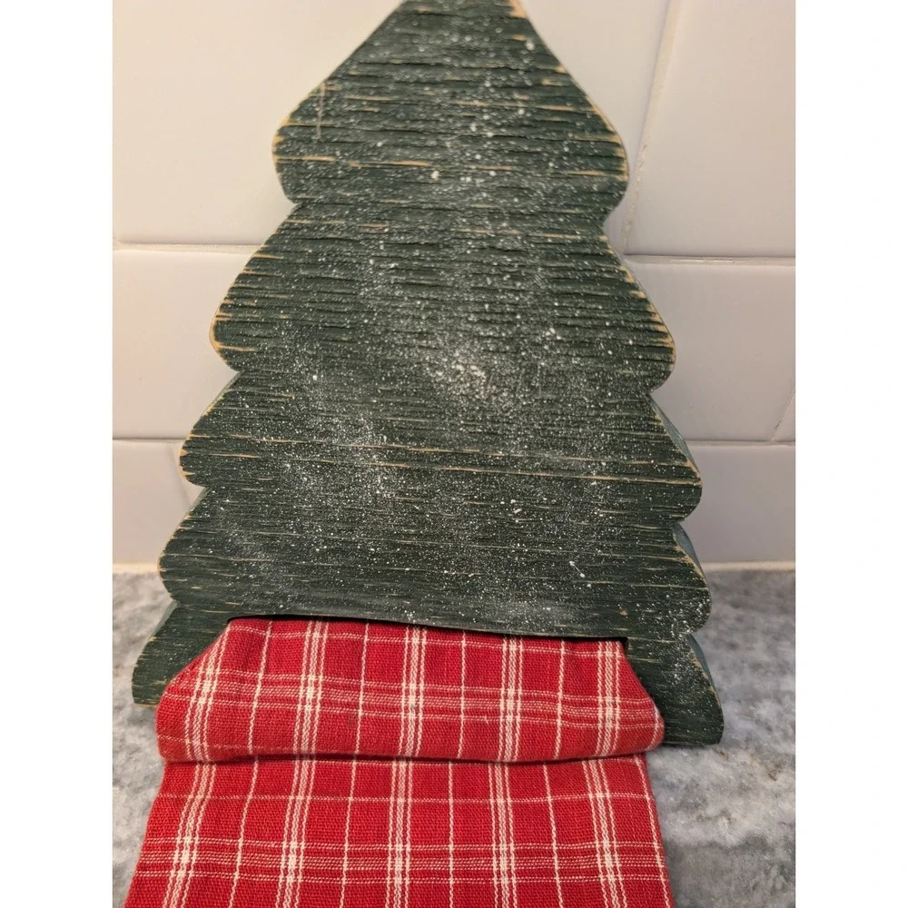 Crafty Wooden Christmas Tree Tea Towel Holder With‎ Towel